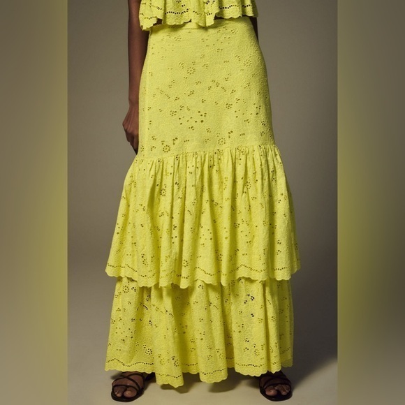 Anthropologie Maeve Tiered Lace Skirt **